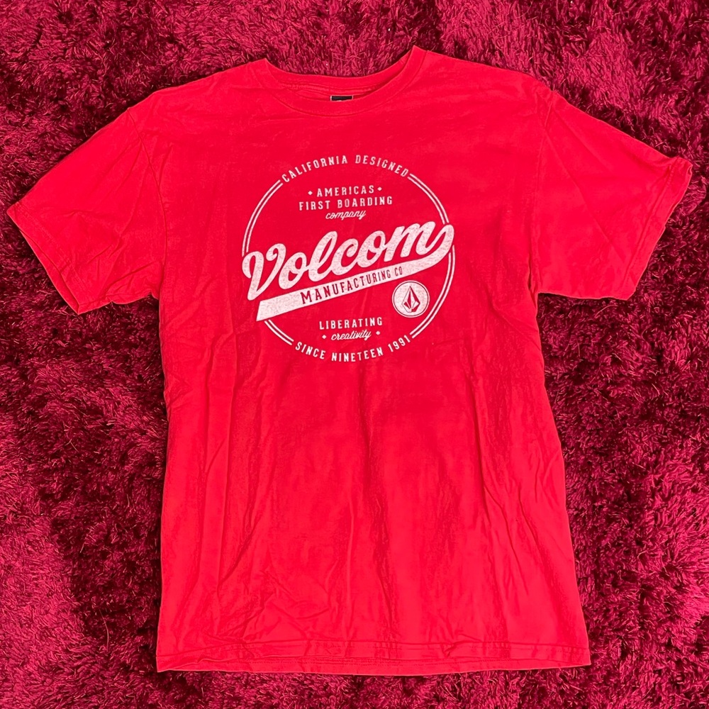 Volcom Surf Skateboard Medium Medium Snowboard Retro Shirt Red